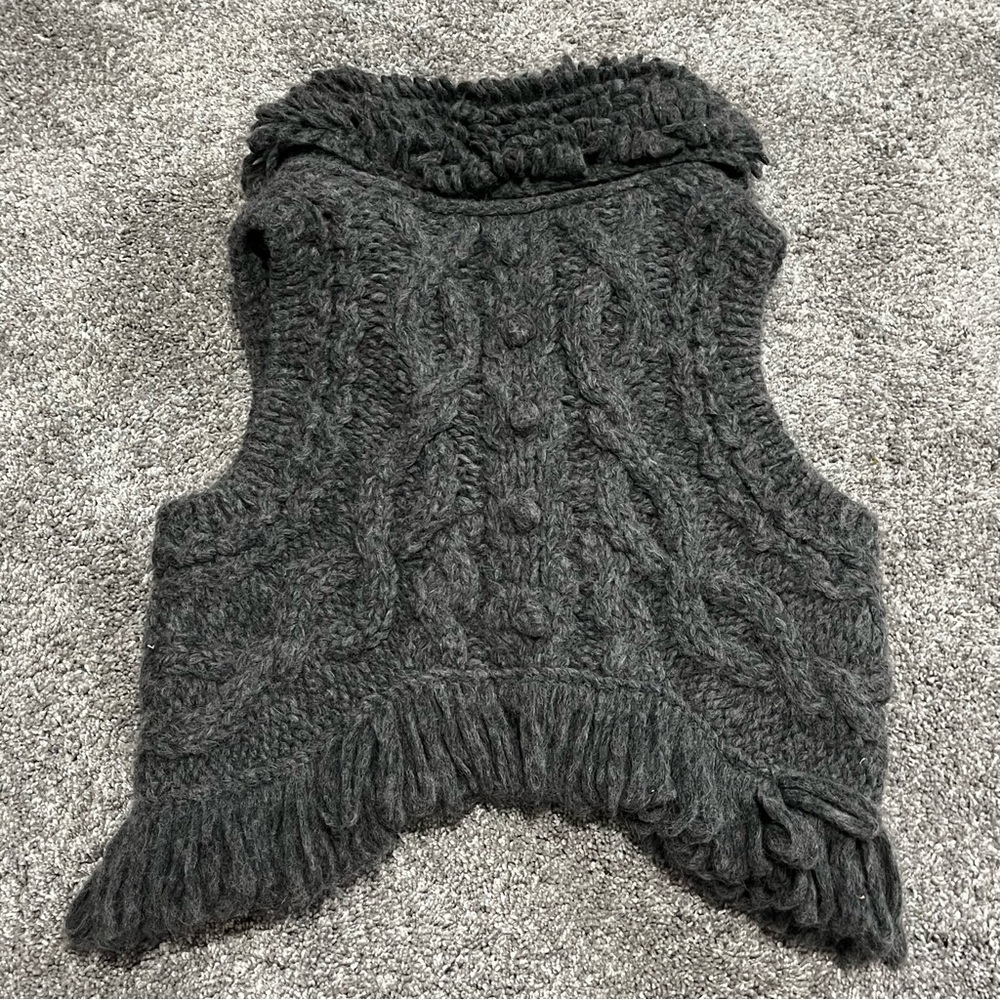 Hand Knit & Heartfelt by Anthropologie Women’s Vest Gray Size XS/S Alpaca Wool - Picture 4 of 11